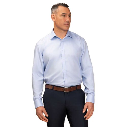 Rembrandt York Light Blue Herringbone Non-Iron Shirt